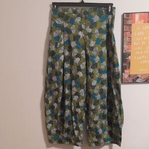 Apsara Green & Blue Women's pants Sz L Waist:15 And Elasticized Hip:22i L:33.5in